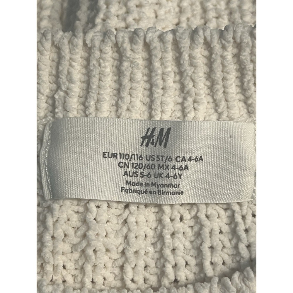 H&M kids cream knit sweater size 5T/6 - Picture 3 of 4